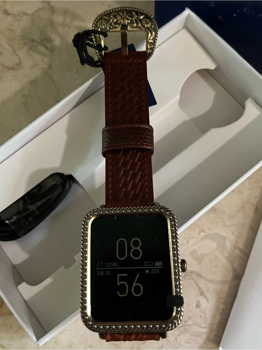 Wrangler - Smartwatch with Brown Leather Strap and Silver Case ⌚️⌚️⌚️